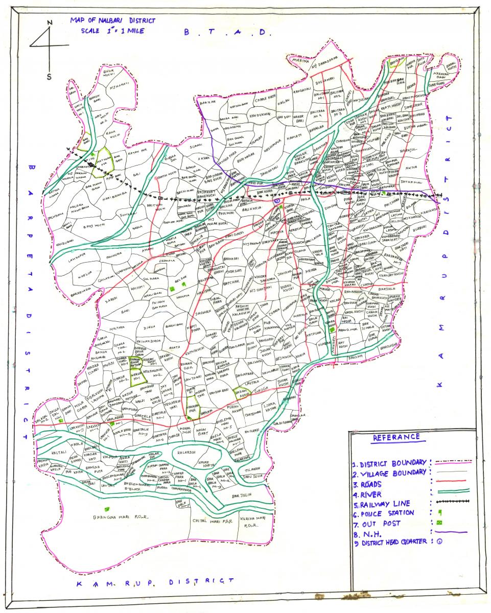  maps Of Nalbari District With River And Roads